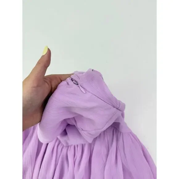 Abercrombie & Fitch purple drop waist ruffle mini dress - size small - Picture 5 of 5